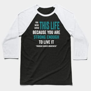 ovarian cancer teal ribbon awareness month - ovarian cancer gifts Baseball T-Shirt